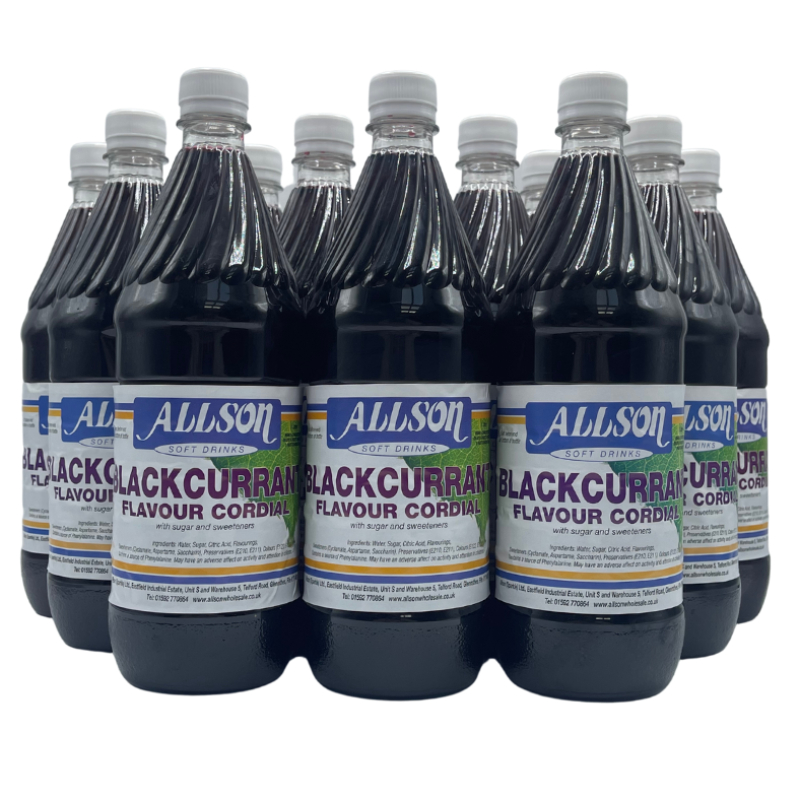 Allson Blackcurrant Cordial - Full Case - 1 Litre